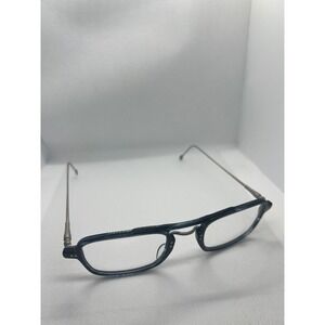 Say Oh Warren CO2 Men's Rectangle Eyeglasses Blue Frame Silver Arms Designer